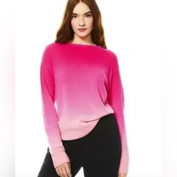 Alice+Olivia Dip-Dye-Cashmere-Blend-Pink Sweater Size M - Picture 2 of 5